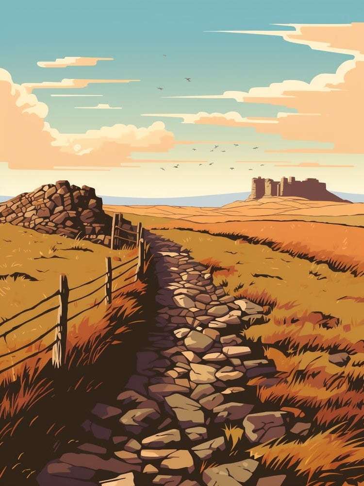 Hadrians Wall Path England 3 Hiking Trail Landscape