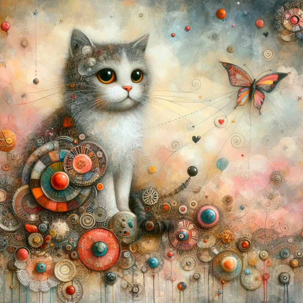 Katze auf einer Wolke
