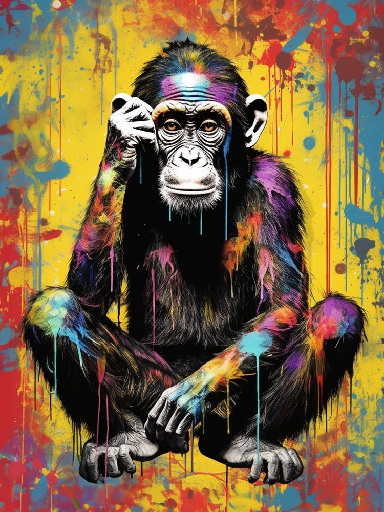 Colourful Thinker Monkey Graffii Style 2