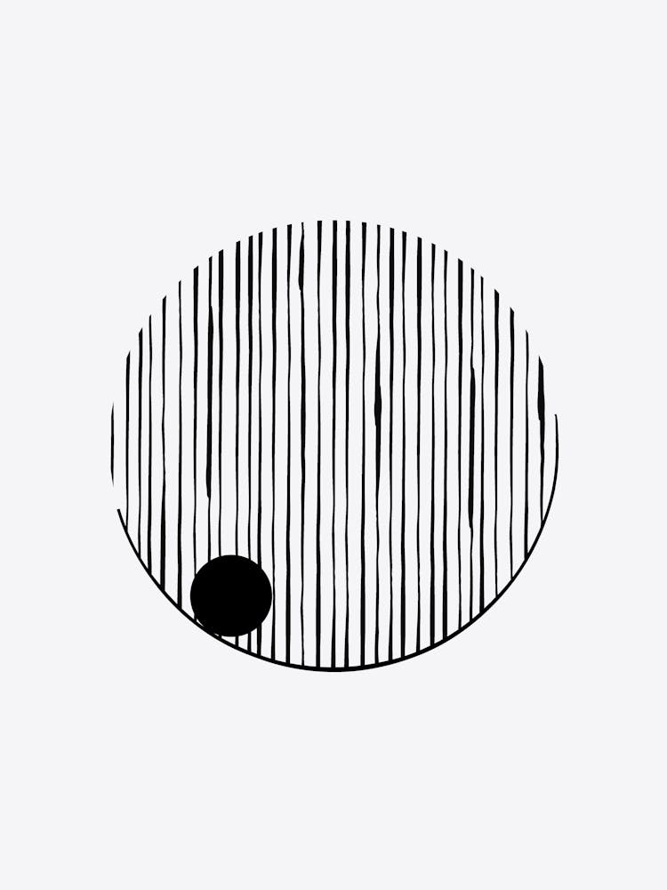 Minimalistisches Schwarz-Weiß-Kreis-Design