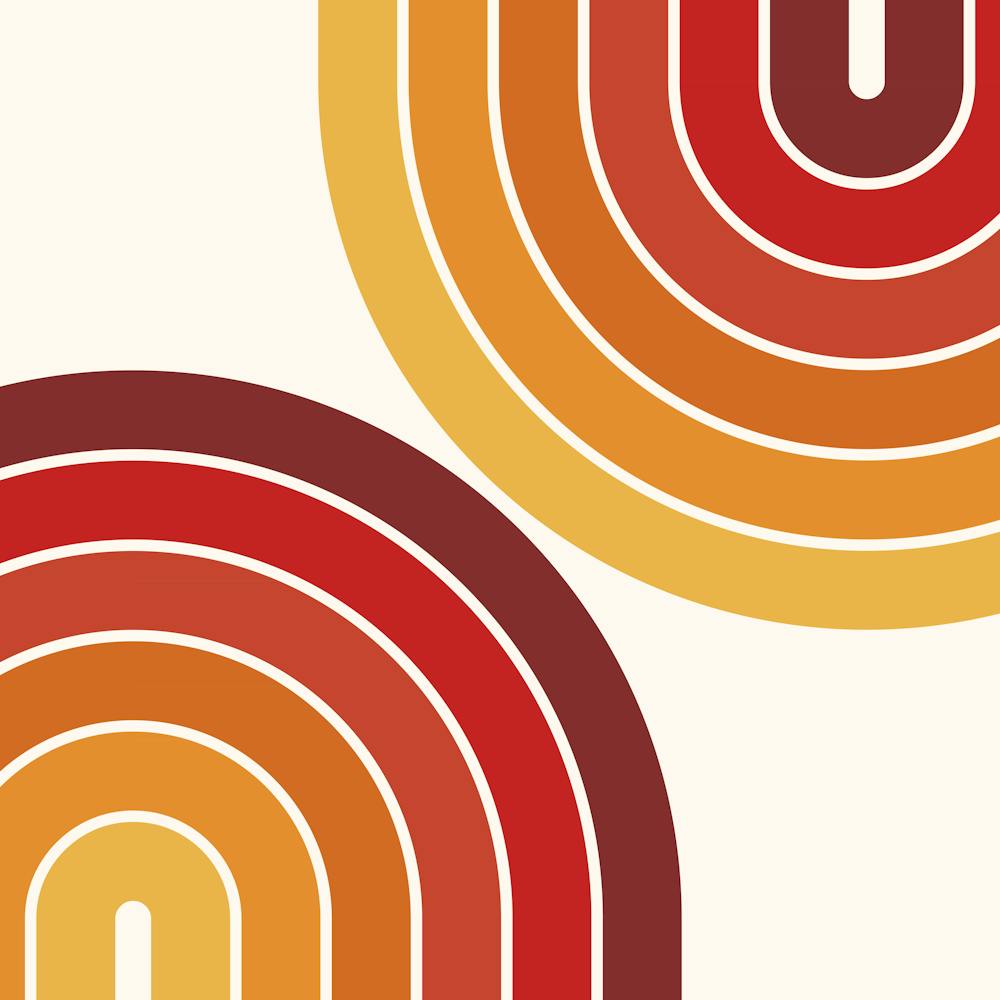 Midcentury Modern Geometric Rainbow Iii In Retro Themed 02