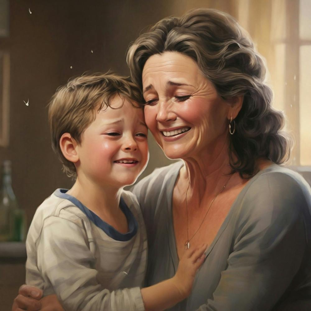 Mother And Son Hugging
