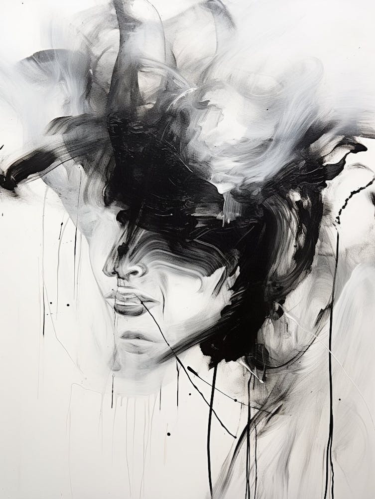 Metaphysical Exploration Abstract Black And White 8