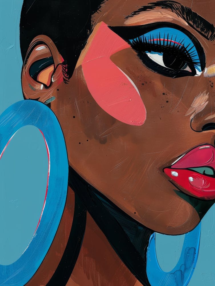 African Woman With Hoop Earrings 3