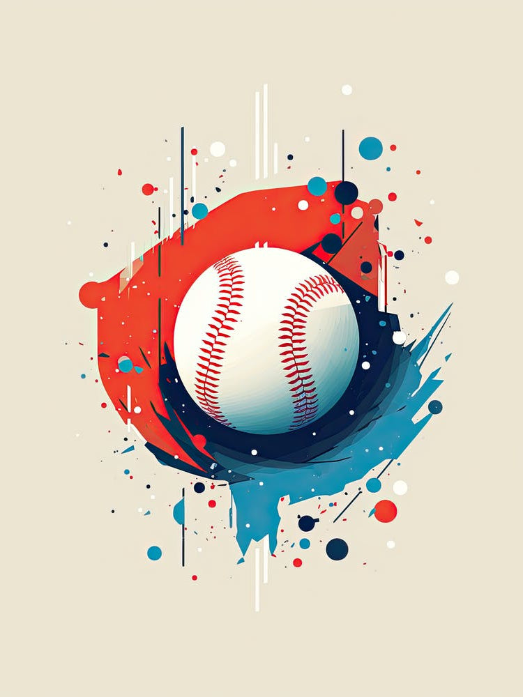 Baseball Ball With Paint Splashes