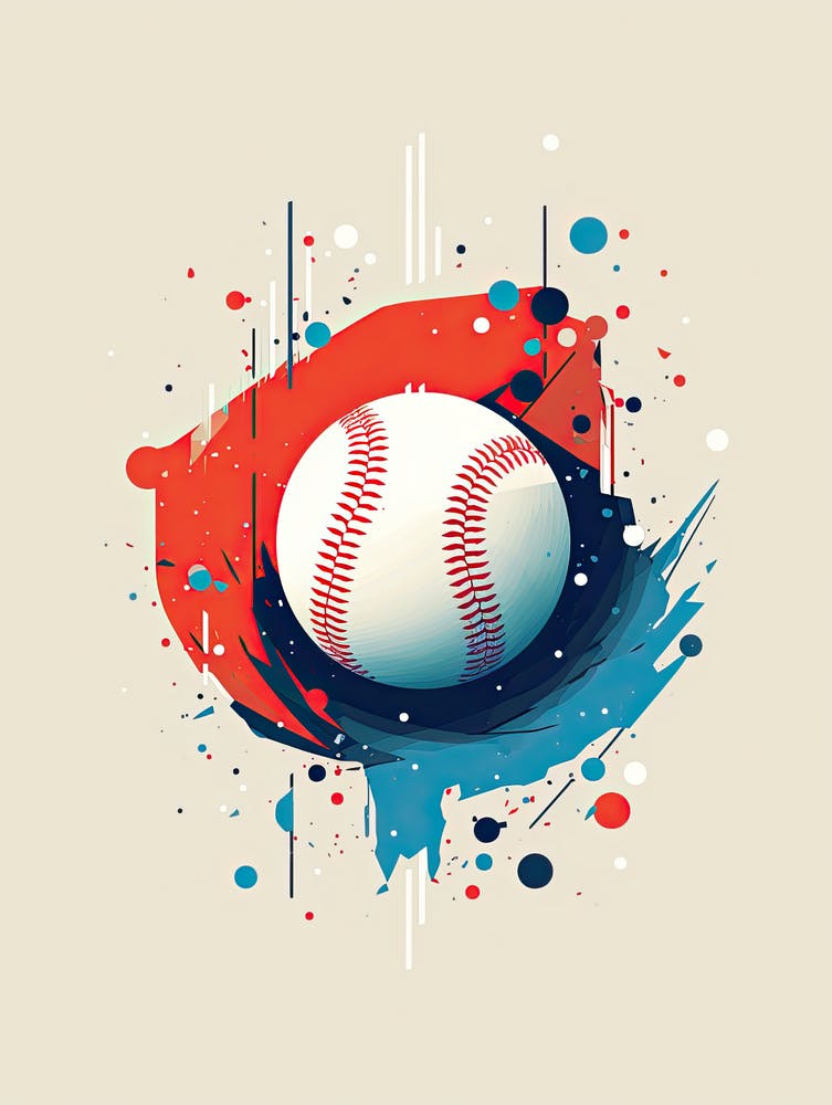 Baseball Ball With Paint Splashes