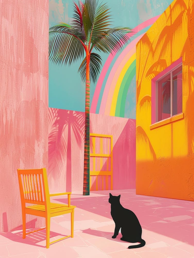Cat And A Rainbow