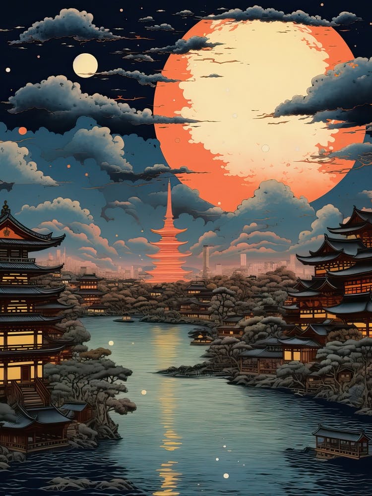 Tokyo In Japan, Ukiyo E Drawing 2