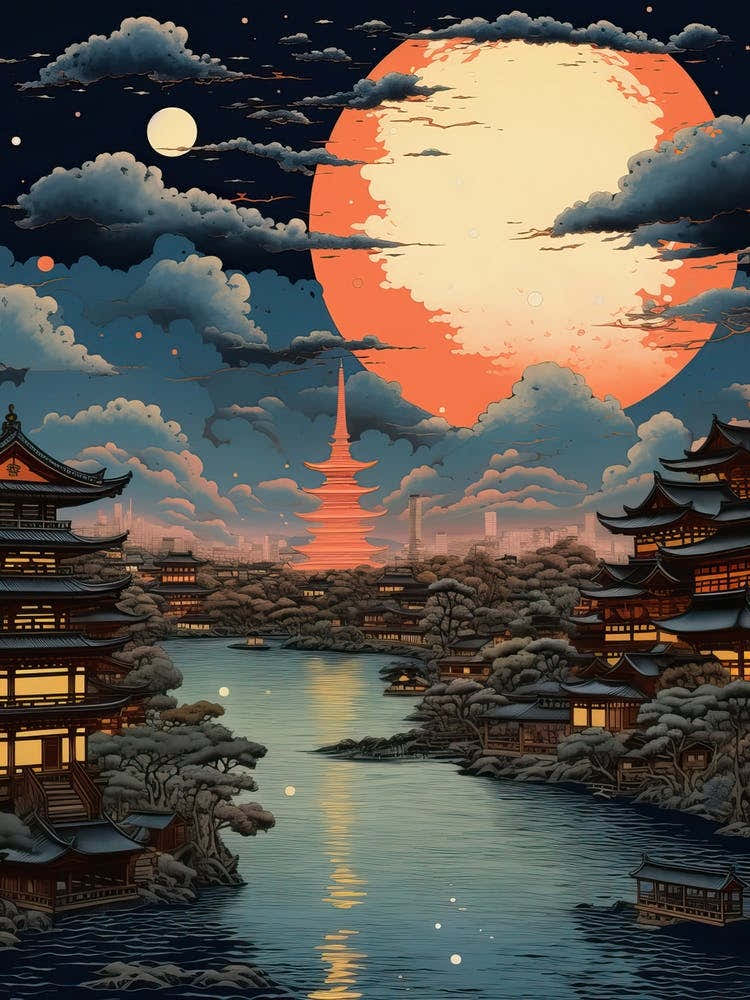 Tokyo In Japan, Ukiyo E Drawing 2