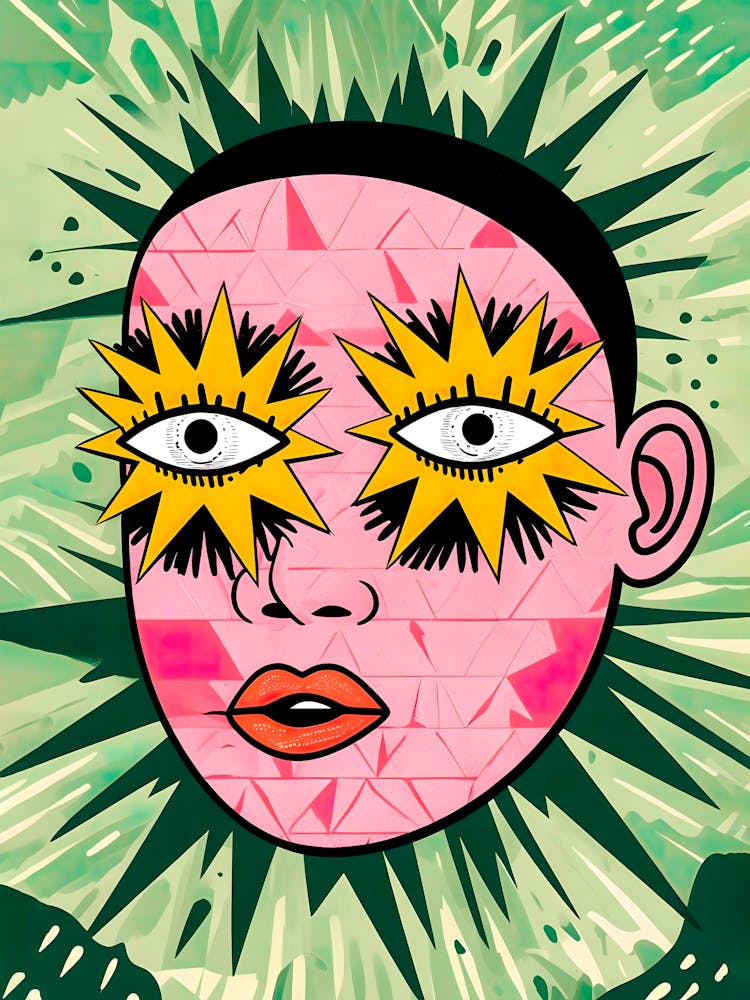 Abstract Portrait with Star Eyes