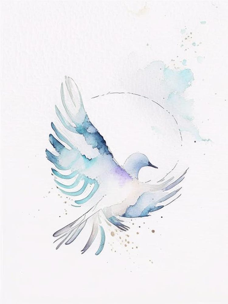 Taubensymbol des Friedens Minimal Aquarell
