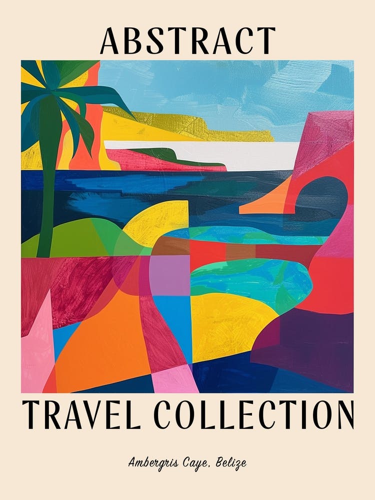 Affiche de la collection de voyages abstraits Ambergris Caye Belize 3