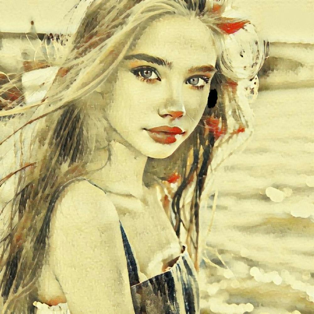 Watercolor Of A Girl