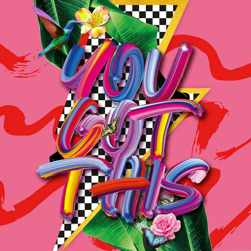 Art Botanique Motivationnel Coloré 'You Got This' en Rose 1