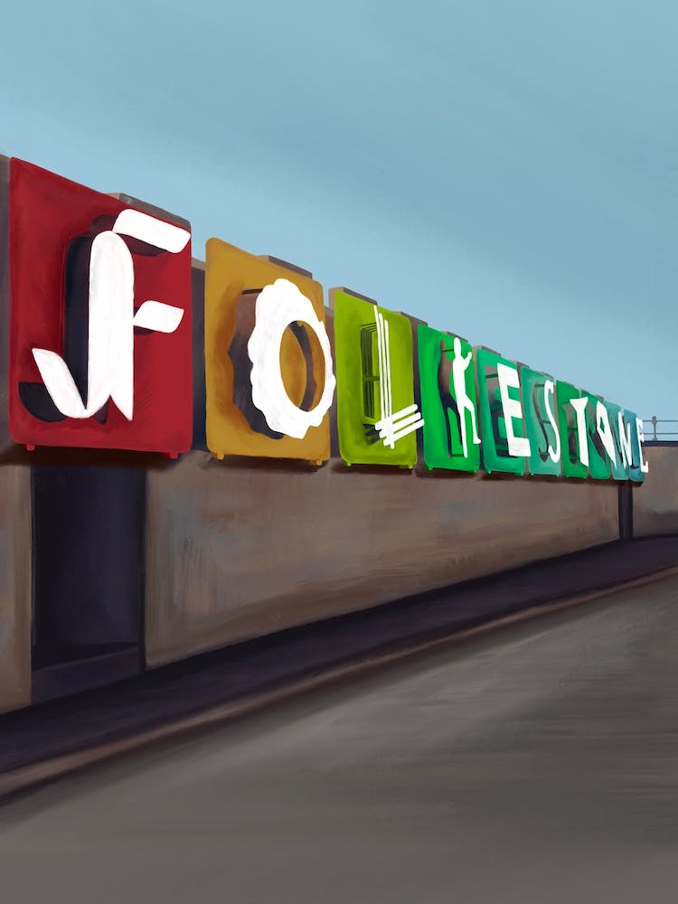 Folkestone Kent Harbour Arm Pier Sign 