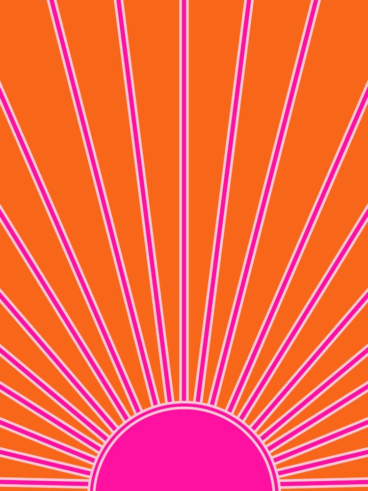 Sonnenstrahl-Orange und Leuchtrosa