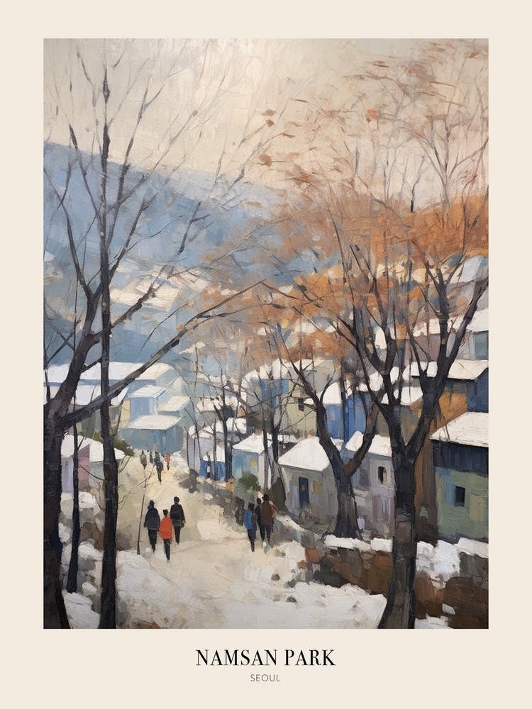 Winter City Park Poster Namsan Park Seoul South Korea 1