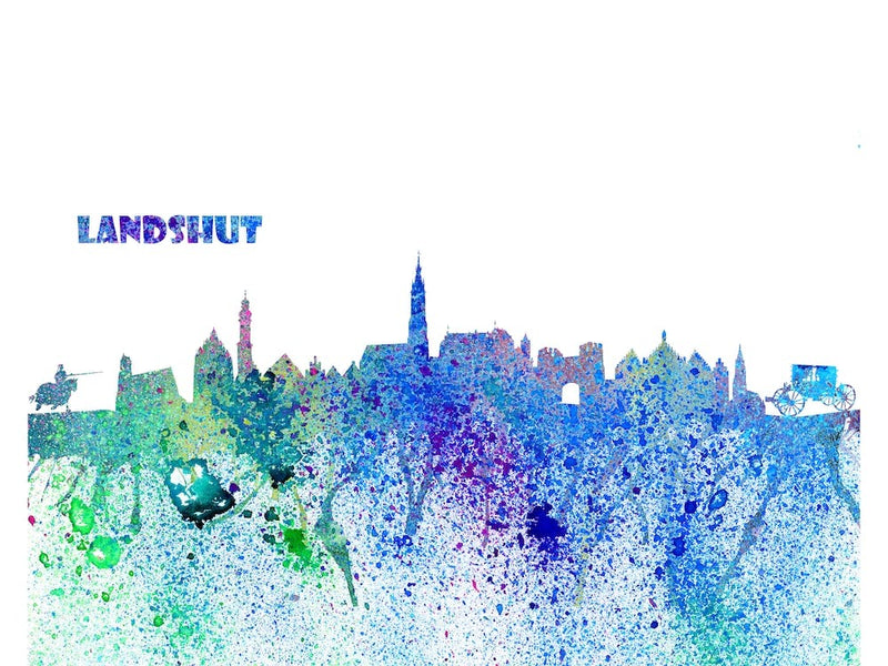 Landshut Deutschland Skyline Farbexplosion