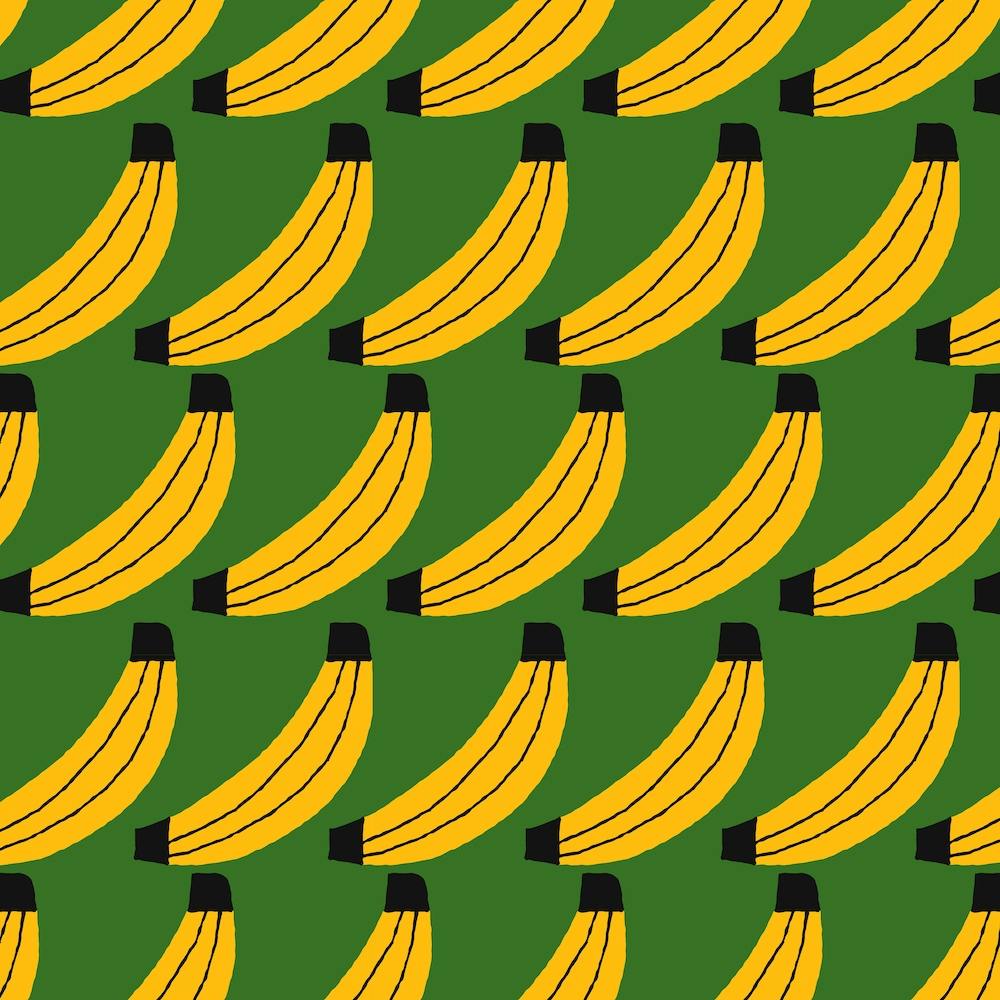 Mid Century Bananen Quadrat