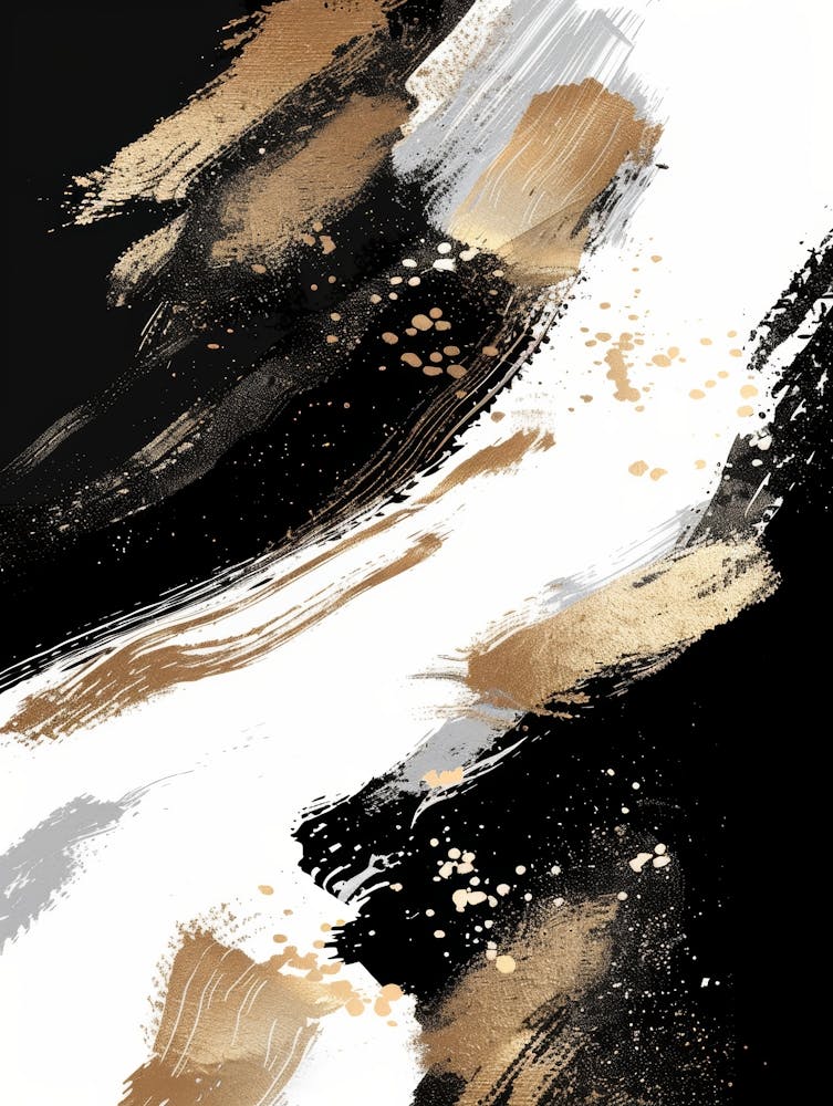 Abstract Gold And Black Painting 15