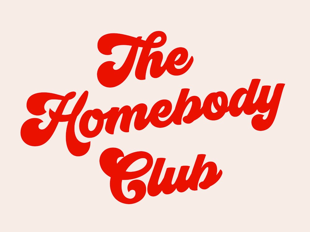 The Homebody Club Sign (Red Tone), introvert, home, decor, mood, vibes, club, saying, phrases, lettering, bedroom, cool, cute, aesthetic, homebody, anti social, quotes, vintage, retro
