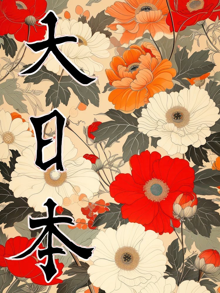 Great Japan Hokusai Poster Japanese Floral  8