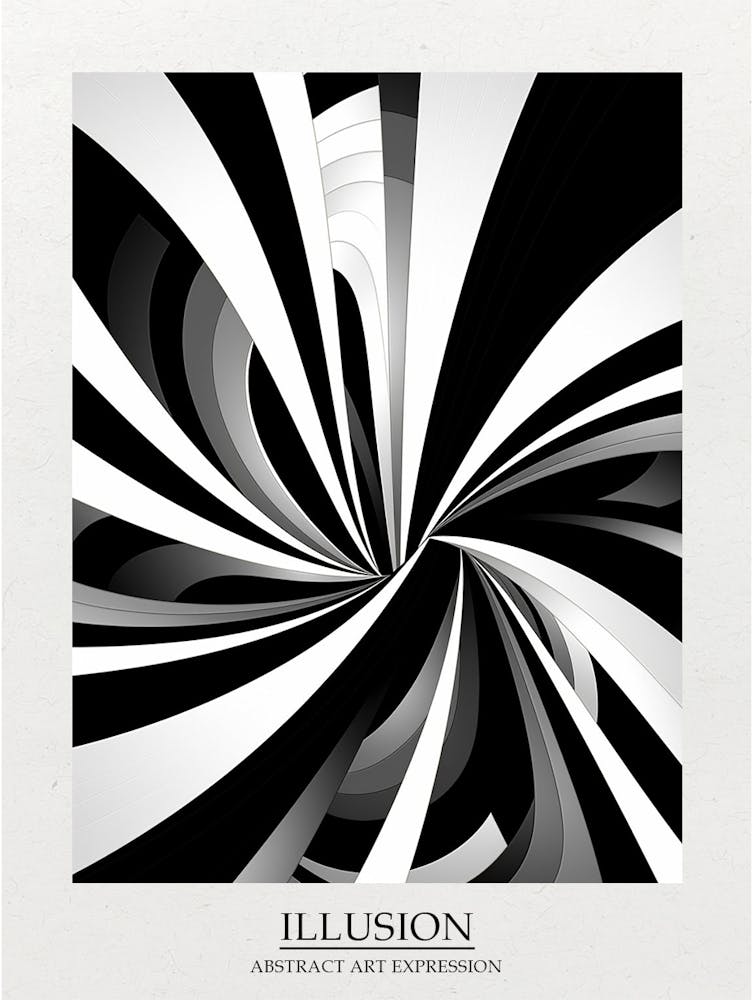 Illusion Abstract Black And White 8 Poster
