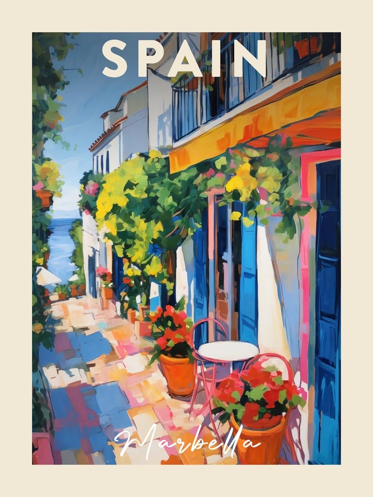 Marbella Spain 8 Fauvist Painting Travel Poster
