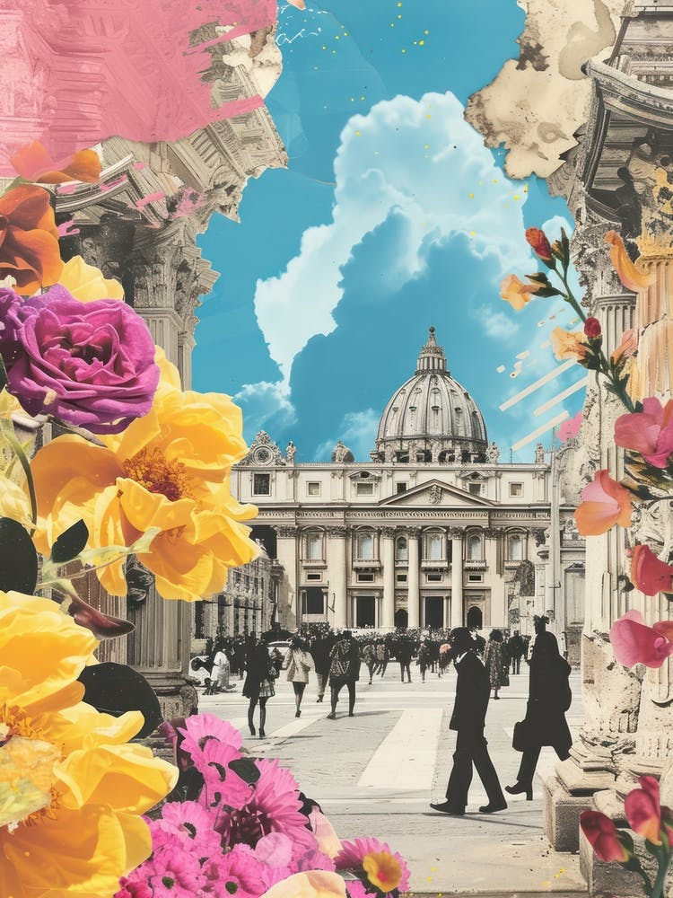 Rome - Style Collage Rétro Floral 3