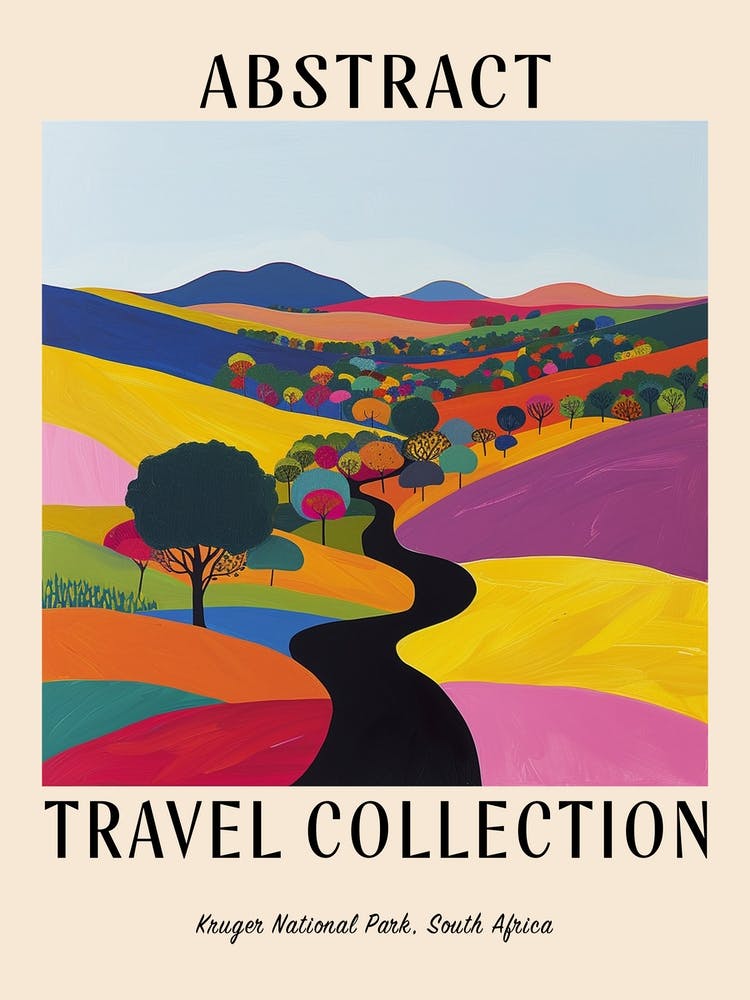 Abstract Travel Collection Poster Kruger National Park South Africa 4