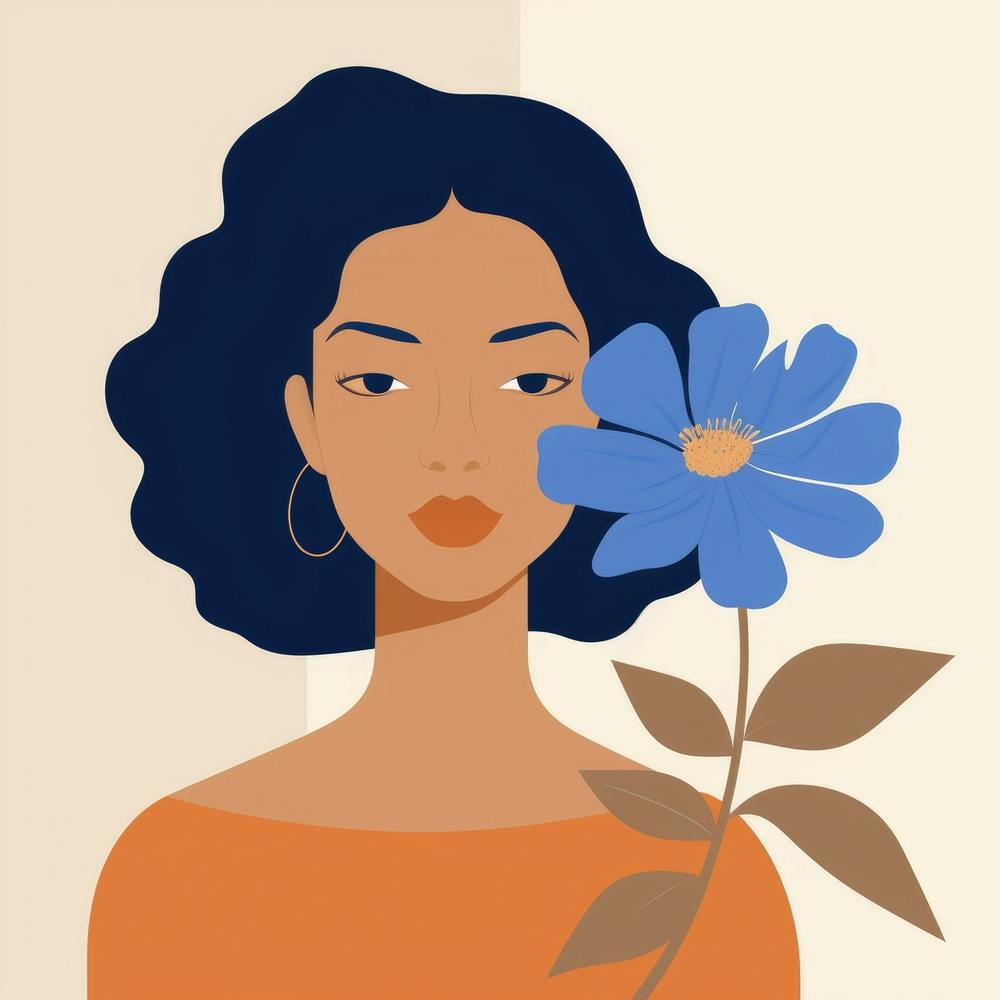 Portrait Of A Woman With A Flower