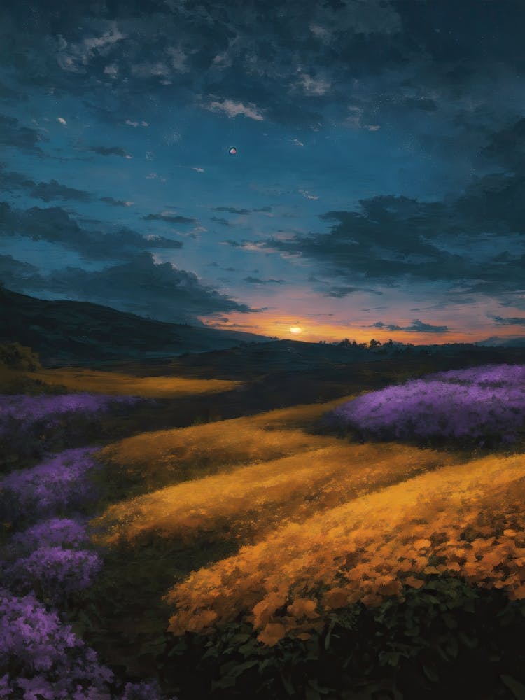 Field Of Purple Flowers