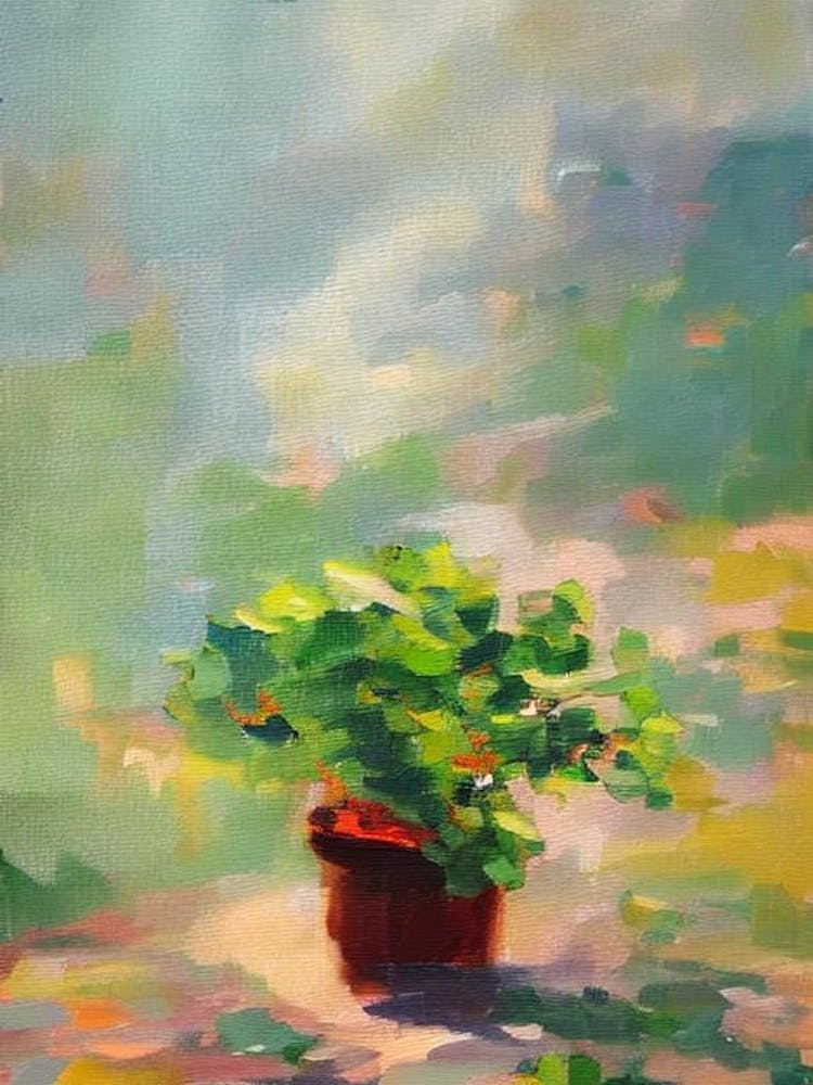 Jade Plant Impressionist Painting
