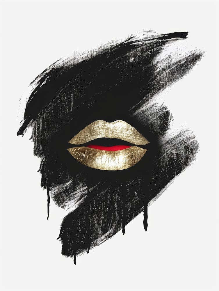 Gold Lips Canvas Print
