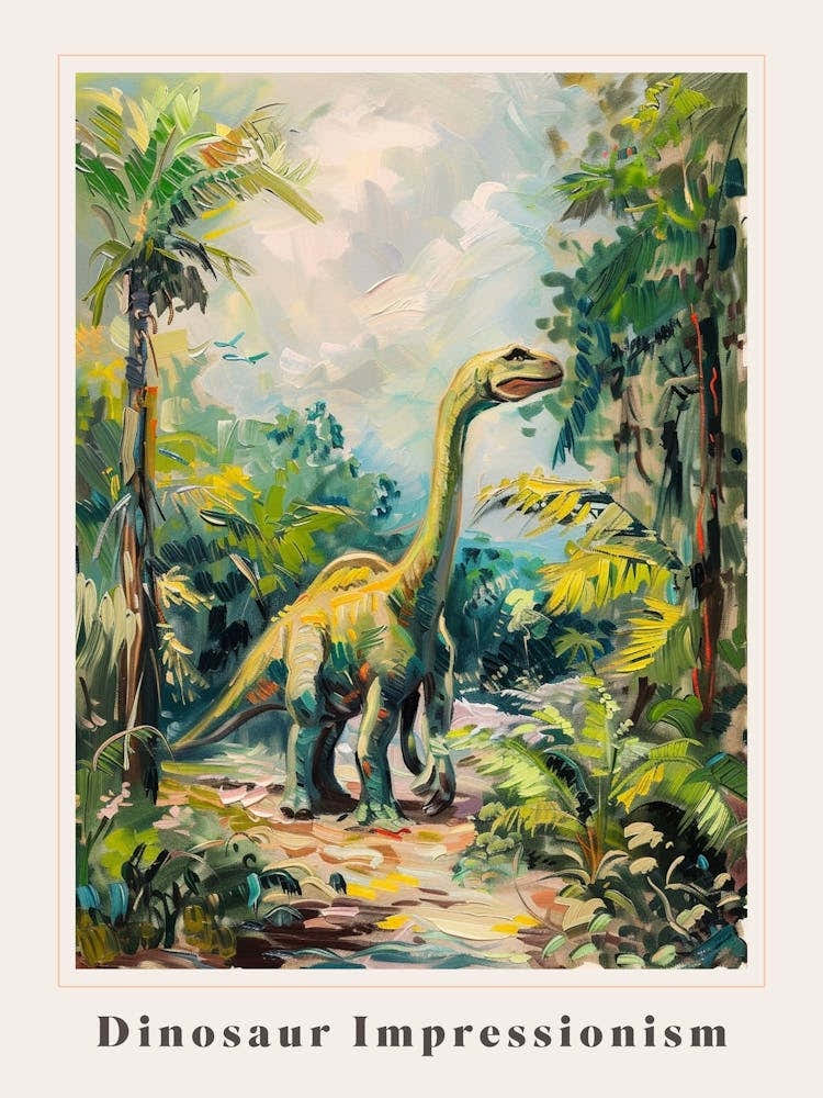 Dinosaur Impressionist Inspired Painting 2 Poster