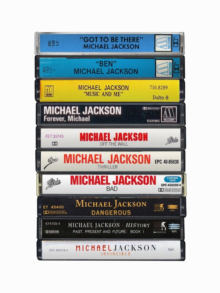 Michael Jackson - Music Poster - Albums on Cassette Print