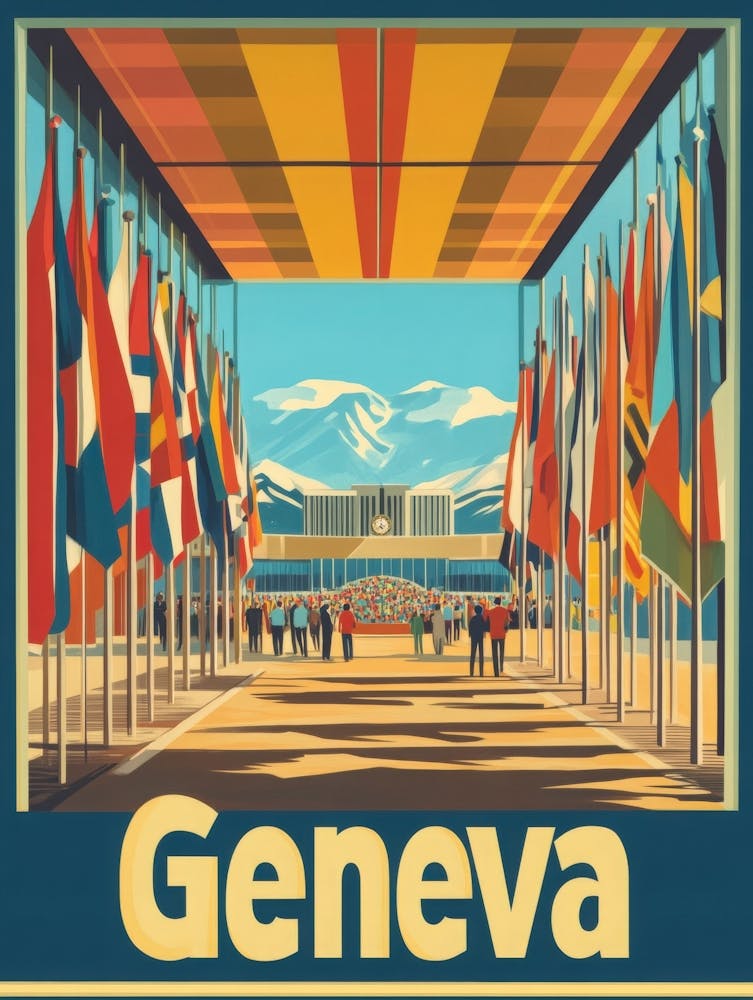 Aihrgdesign A 1970s Inspired Travel Poster For Geneva 2