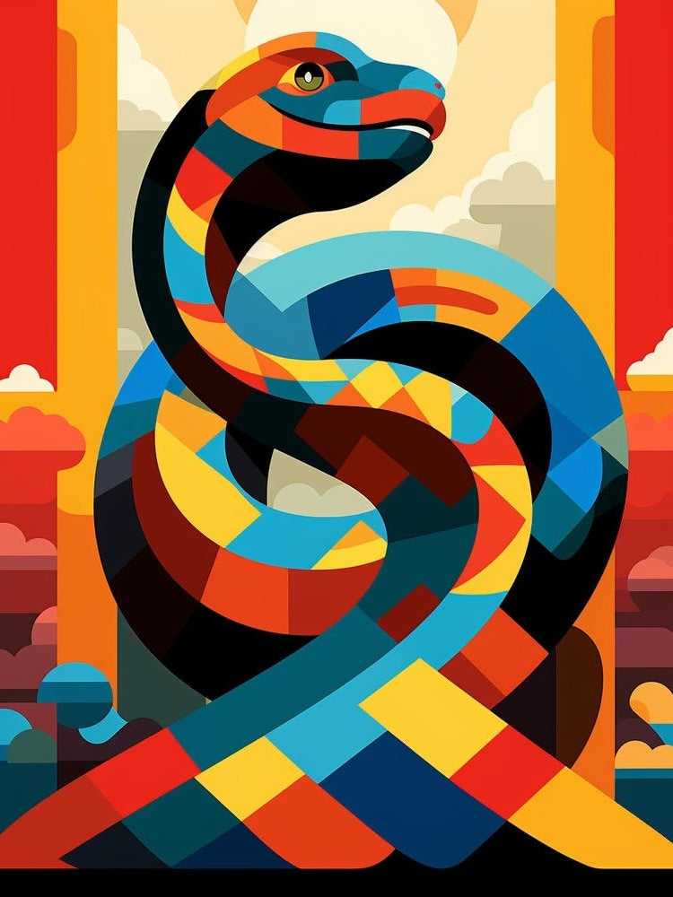 Snake Geometric Abstract 3