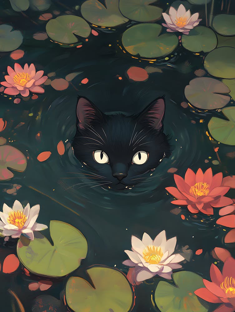Cat In Water 5