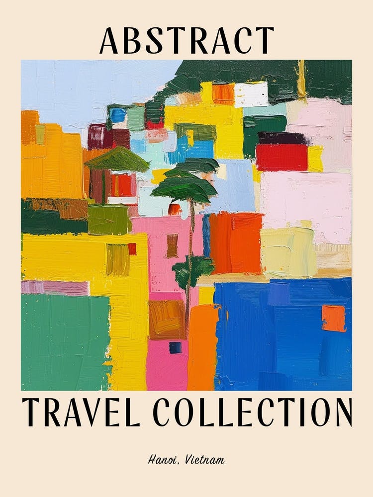 Abstract Travel Collection Poster Hanoi Vietnam 1