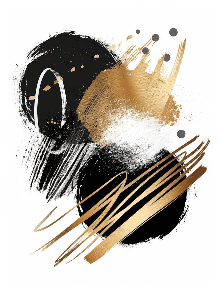 Abstract Gold And Black Painting 47