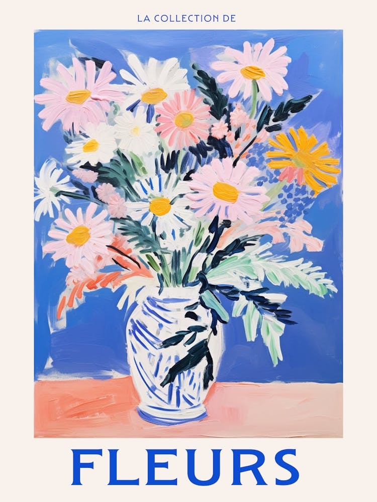 French Flower Poster Cineraria