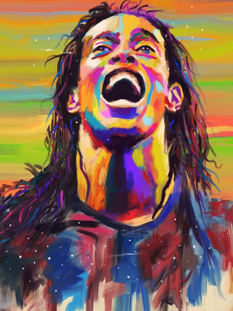 Ronaldinho abstract colorful pop art