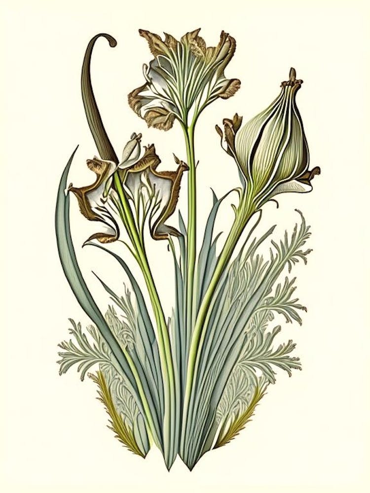 Orris Root Herb Vintage Botanical