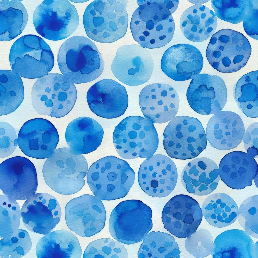 Blue Watercolor Dots
