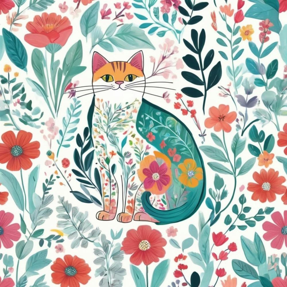 Cat theme with elegant and artistic elements