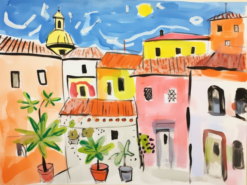 Modena Italy Cute Watercolour Illustration 2