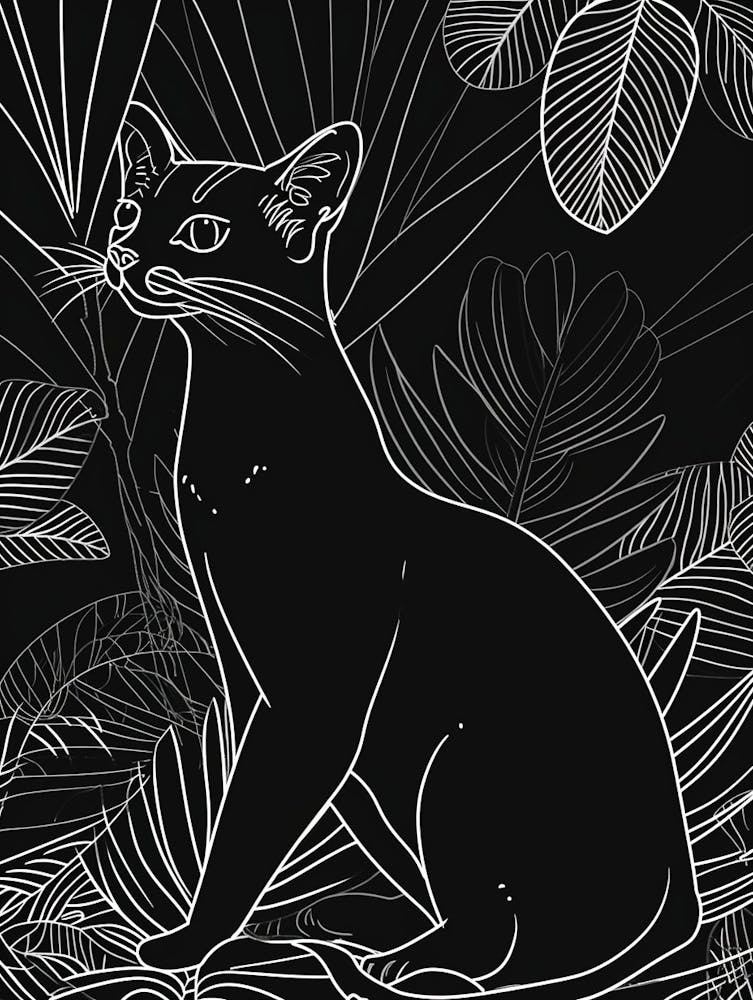 Somali Cat Minimalist Illustration 2