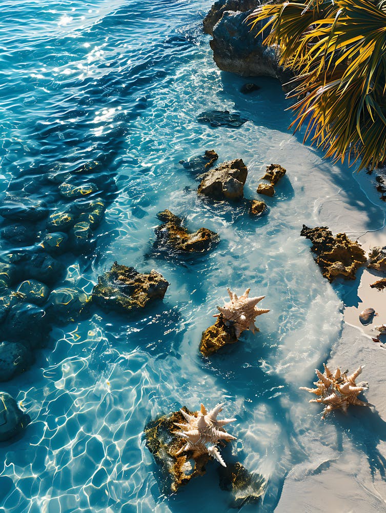 Beach With Starfish