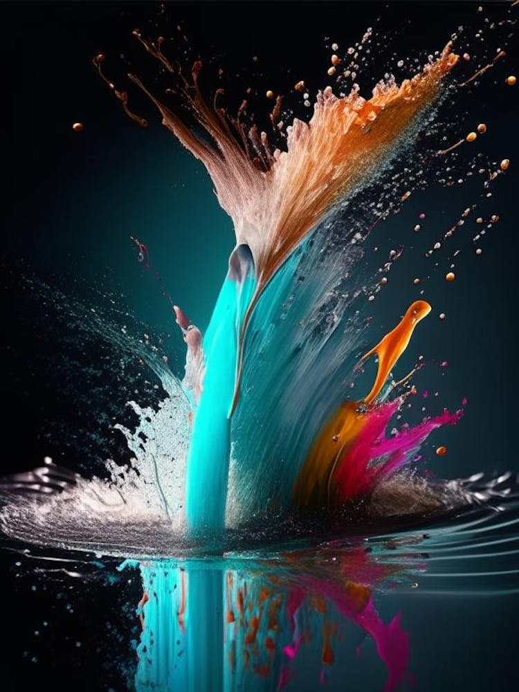 Water Splatter Water Waterscape Crayon 1